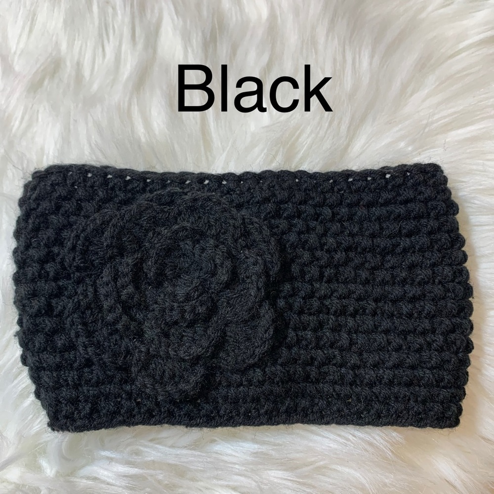 Knitted Headband Ear Warmer with Flower